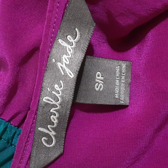 Charlien Jade Elegant Two-Tone Dress Fishia Green Silk Women S/P Y2k Event Fairy - Picture 5 of 7